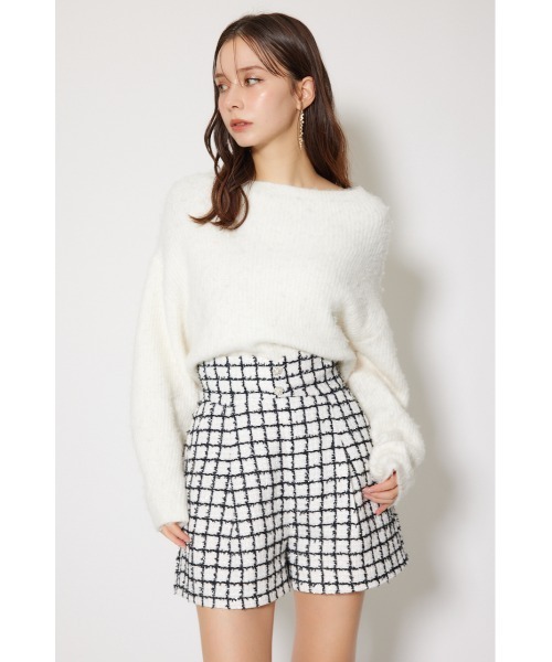 セール】デザインウエストツイードショートパンツ 秋服 冬服