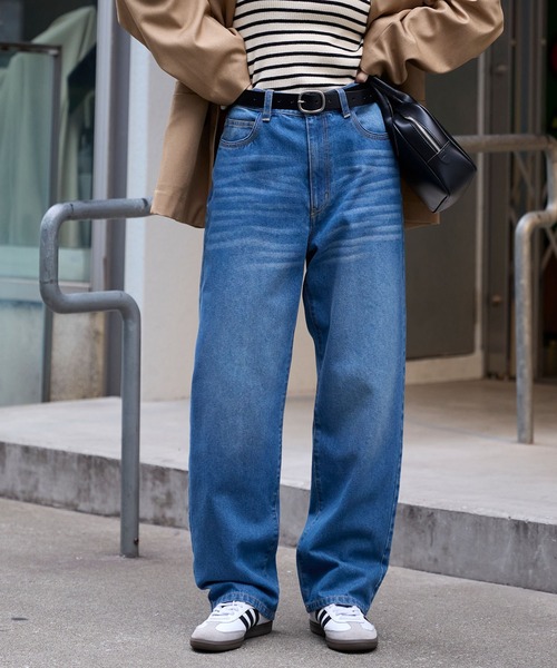 セール】【サステナブル】ヴィンテージライク ハイウエストストレート