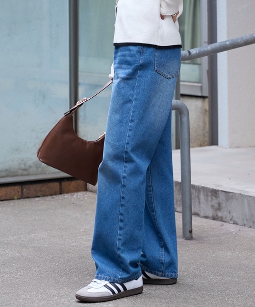 MONO-MART(モノマート)の「【サステナブル】ヴィンテージライク ハイウエストストレートデニムパンツ(デニムパンツ・レディース・ライトブルー/ワンウォッシュ/ブルー/ブラック系/インディゴブルー・L/M/S)」の10枚目の写真