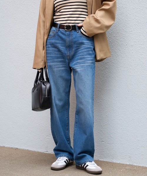 MONO-MART(モノマート)の「【サステナブル】ヴィンテージライク ハイウエストストレートデニムパンツ(デニムパンツ・レディース・ライトブルー/ワンウォッシュ/ブルー/ブラック系/インディゴブルー・L/M/S)」の13枚目の写真