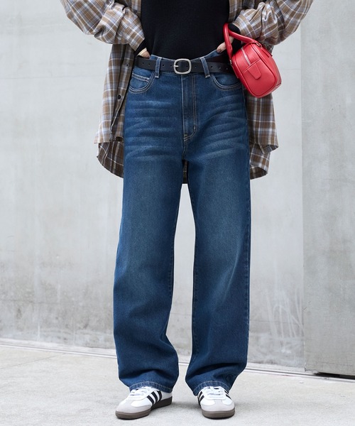 MONO-MART(モノマート)の「【サステナブル】ヴィンテージライク ハイウエストストレートデニムパンツ(デニムパンツ・レディース・ライトブルー/ワンウォッシュ/ブルー/ブラック系/インディゴブルー・L/M/S)」の18枚目の写真