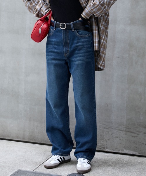 MONO-MART(モノマート)の「【サステナブル】ヴィンテージライク ハイウエストストレートデニムパンツ(デニムパンツ・レディース・ライトブルー/ワンウォッシュ/ブルー/ブラック系/インディゴブルー・L/M/S)」の19枚目の写真