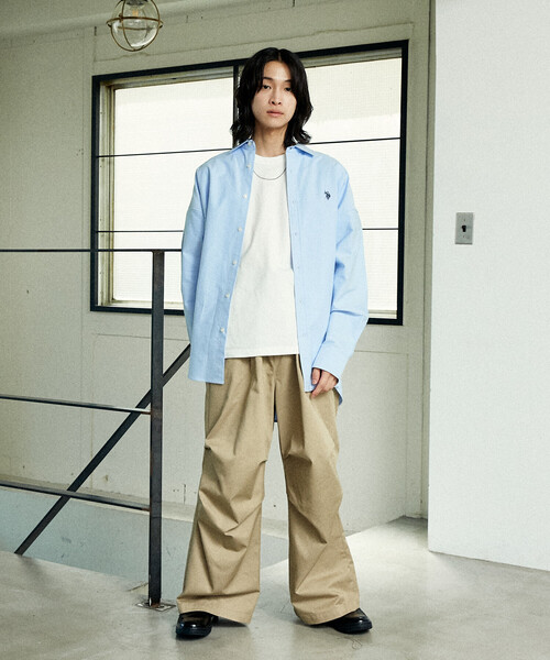 U.S. POLO ASSN.(ユーエスポロアッスン)の「US. POLO ASSN./ユーエスポロアッスン 別注 レギュラーカラーオックスフォードシャツ(限定展開)(シャツ/ブラウス・メンズ・イエロー/その他13/ホワイト/サックスブルー・MEDIUM/LARGE/SMALL)」の9枚目の写真