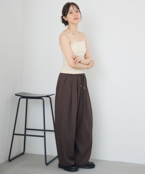 RETRO GIRL（レトロガール）の「ラメベロアカップ付キャミ（キャミソール・レディース・ナチュラル/ブラック/ブラウン・FREE）」の10枚目の写真