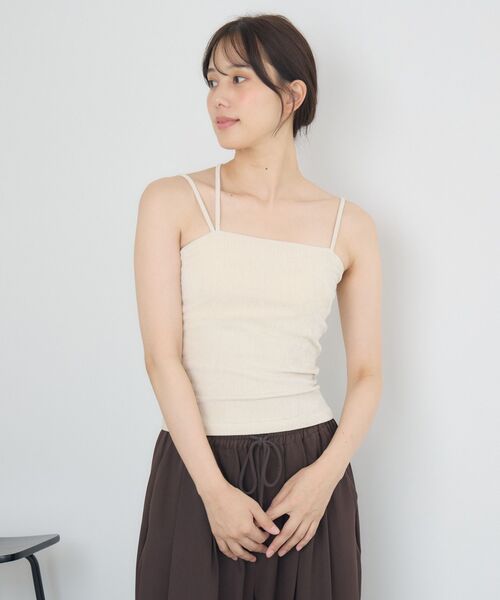 RETRO GIRL（レトロガール）の「ラメベロアカップ付キャミ（キャミソール・レディース・ナチュラル/ブラック/ブラウン・FREE）」の13枚目の写真