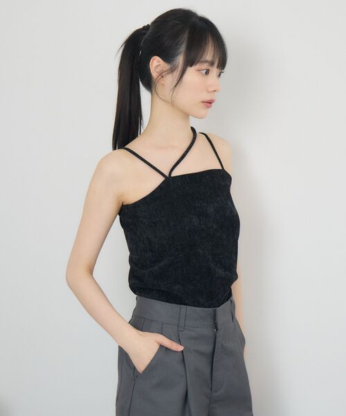 RETRO GIRL（レトロガール）の「ラメベロアカップ付キャミ（キャミソール・レディース・ナチュラル/ブラック/ブラウン・FREE）」の22枚目の写真