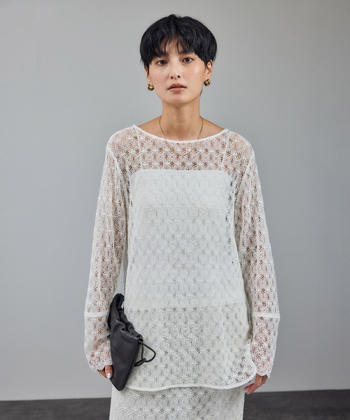 ラッセルレースレイヤードブラウス / セットアップ対応（シャツ