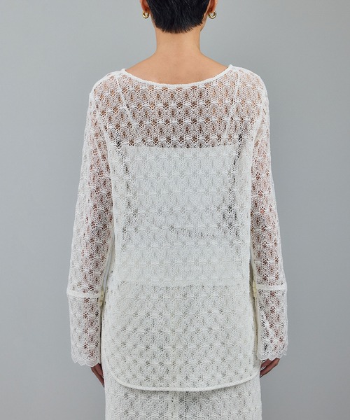 SALON adam et rope'(サロン アダム エ ロペ)の「ラッセルレースレイヤードブラウス / セットアップ対応(シャツ/ブラウス・レディース・オフホワイト/ブラック/グリーン系その他・FREE)」の19枚目の写真