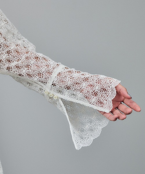 ラッセルレースレイヤードブラウス / セットアップ対応（シャツ