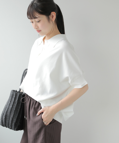 JOURNAL STANDARD relume(ジャーナルスタンダード レリューム)の「《追加4》ウォッシャブルニットポロシャツ(ニット/セーター・レディース・ブラック/ホワイト・FREE)」の13枚目の写真
