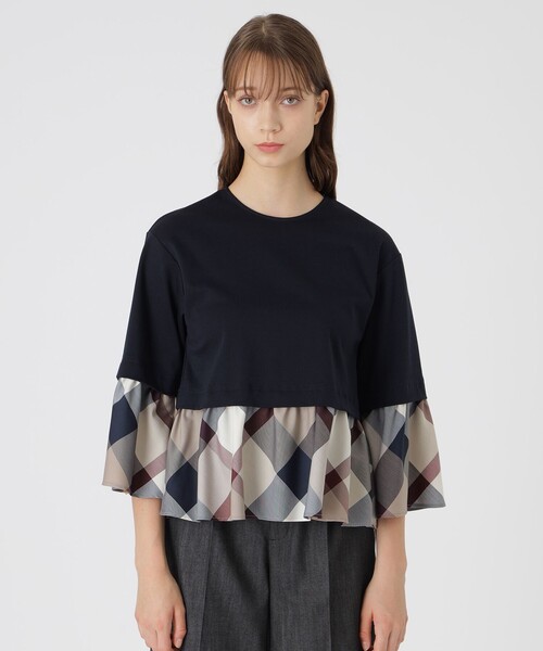 新品未使用タグ付き　ブルーレーベルクレストブリッジチェックハートカットソー38 BLUE LABEL CRESTBRIDGE（ブルーレーベルクレストブリッジ）の