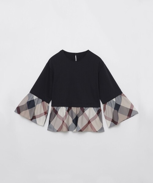 BLUE LABEL CRESTBRIDGE（ブルーレーベルクレストブリッジ）の「フリルポンチトップス（Tシャツ/カットソー・レディース・ダークネイビー/ブラック・38）」の10枚目の写真