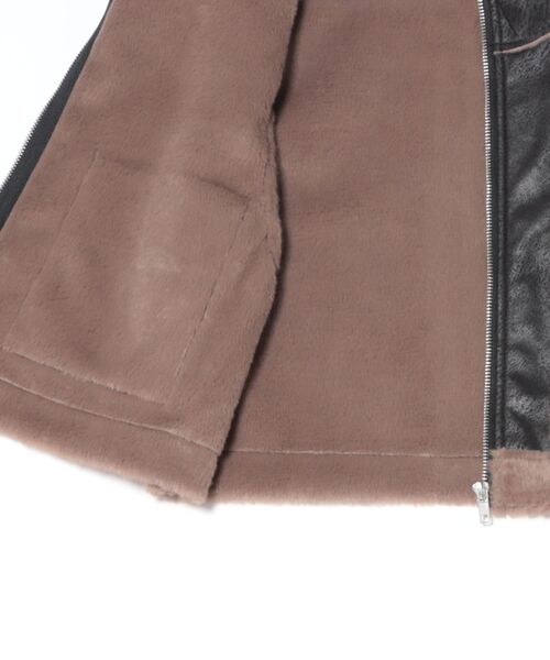 セール】《フェイクレザー×フェイクファー》レディース ジップベスト