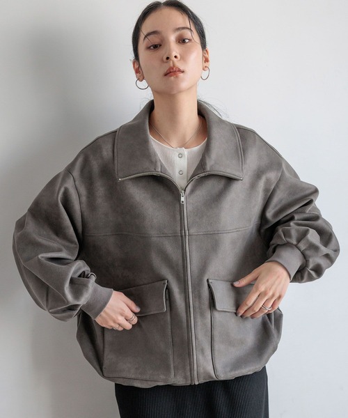 【ブラウン】【LOWRYSFARM】レザーブルゾン 楽天市場】レザードロストZIPブルゾン LOWRYS FARM ローリーズ