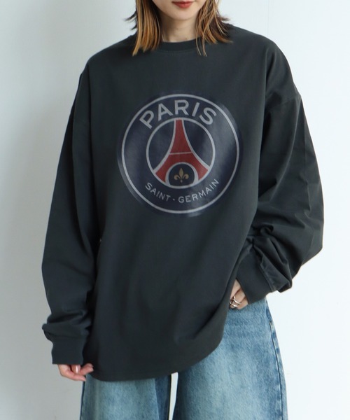 PARIS SAINT-GERMAIN(パリサンジェルマン)の「【Paris Saint-Germain/パリサンジェルマン】ヴィンテージピグメント加工 ロゴエンブレム ロングスリーブTシャツ(Tシャツ/カットソー・メンズ・ブラック系/ブラック系1・M/L/XL)」の14枚目の写真