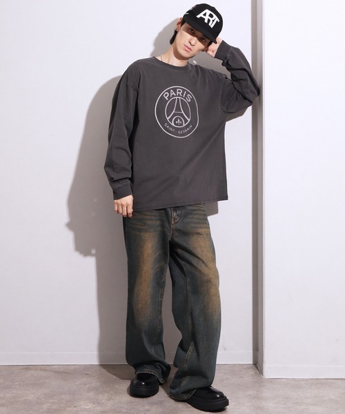 PARIS SAINT-GERMAIN（パリサンジェルマン）の「【Paris Saint-Germain/パリサンジェルマン】ヴィンテージピグメント加工 ロゴエンブレム  ロングスリーブTシャツ（Tシャツ/カットソー・メンズ・ブラック系/ブラック系1・M/L/XL）」の22枚目の写真