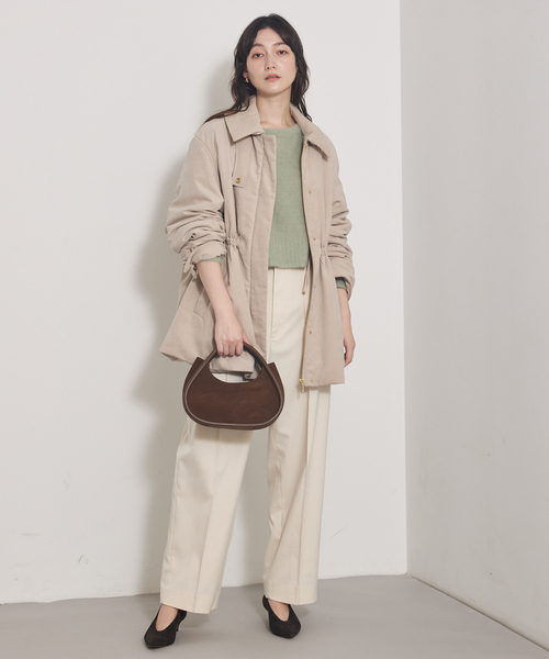 qualite（カリテ）の「ピーチパデッドブルゾン/冬服/春まで使いやすい/軽アウター/中綿/モンスターパーカー（ブルゾン・レディース・ブラック/ベージュ・38/36）」の21枚目の写真