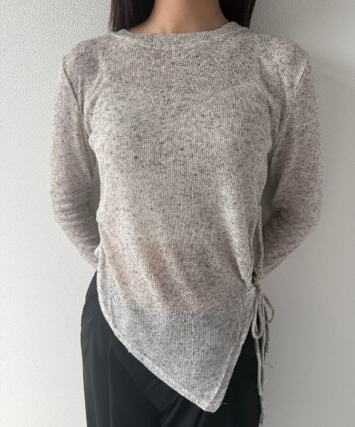 Geeong(ジーオン)の「【ZOZO限定】アシンメトリー シャーリング シアーニット(Tシャツ/カットソー・レディース・ライトブルー/グレー/ホワイト・FREE)」の10枚目の写真