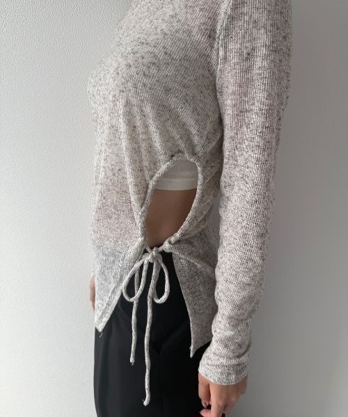 Geeong(ジーオン)の「【ZOZO限定】アシンメトリー シャーリング シアーニット(Tシャツ/カットソー・レディース・ライトブルー/グレー/ホワイト・FREE)」の11枚目の写真