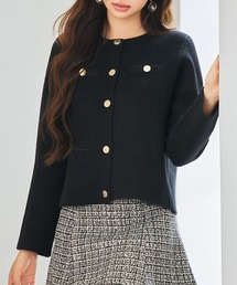 春物大特価⚡️NKNIT❤️長袖カーディガン／ショート丈／無地／黒／サイズ① 春物大特価⚡️NKNIT❤️長袖カーディガン／ショート丈／無地