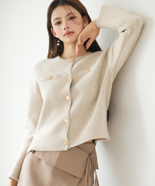 ヒールクリーク　ニット　ブルゾン　ボレロ　ショート丈　新品タグ付き ヒールクリーク ニット ブルゾン ボレロ ショート丈 新品タグ