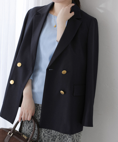 La TOTALITE（ラトータリテ）の「T/Wダブルブレストジャケット（その他アウター・レディース・ネイビー/ベージュ/ブラウン・36/40/38）」の3枚目の写真