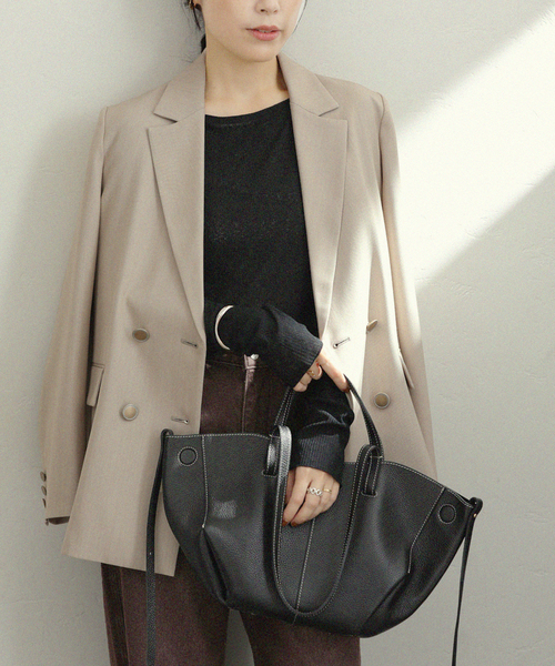 La TOTALITE（ラトータリテ）の「T/Wダブルブレストジャケット（その他アウター・レディース・ネイビー/ベージュ/ブラウン・36/40/38）」の12枚目の写真