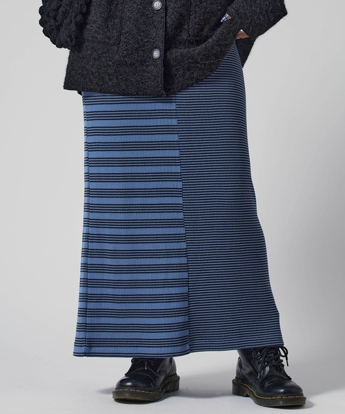 MILLER(ミラー)の「R.P.miller/ミラー Waffle Skirt サイドスリット ワッフル生地 タイトスカート(スカート・レディース・ブラウン/グリーン/ブルー・FREE)」の3枚目の写真