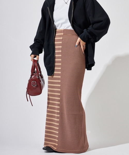 MILLER(ミラー)の「R.P.miller/ミラー Waffle Skirt サイドスリット ワッフル生地 タイトスカート(スカート・レディース・ブラウン/グリーン/ブルー・FREE)」の5枚目の写真