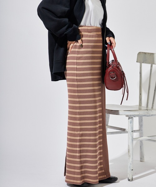 MILLER(ミラー)の「R.P.miller/ミラー Waffle Skirt サイドスリット ワッフル生地 タイトスカート(スカート・レディース・ブラウン/グリーン/ブルー・FREE)」の7枚目の写真