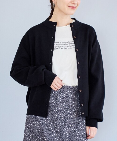 セール】モチモチモックネック ウォッシャブルニットカーディガン