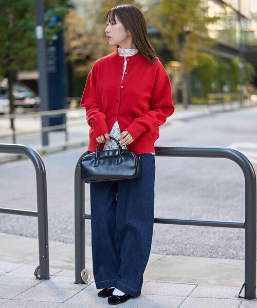 セール】モチモチモックネック ウォッシャブルニットカーディガン