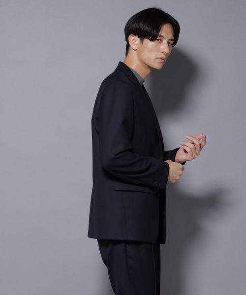 NANO universe（ナノユニバース）の「「N JACKET PREMIUM」RENU(R) ウール混洗えるサキソニージャケット（セットアップ可）（テーラードジャケット・メンズ・ダークネイビー/ダークグレー・S/M/L）」の10枚目の写真