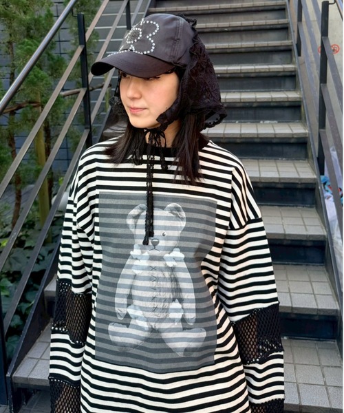 BROKEN BEAR PATCHED BORDER トップス（Tシャツ/カットソー）｜Candy