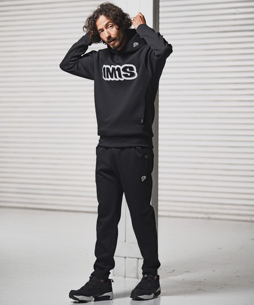 1minute 1second（ワンミニットワンセカンド）の「mp14223-cardboard pants with heart patch イージーパンツ(1M25F240)（スウェットパンツ・メンズ・ネイビー/トップグレー/ブラック・XL/L/M/S）」の10枚目の写真