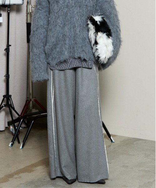 MAISON SPECIAL(メゾンスペシャル)の「Saxony Easy Pants / サキソニーイージーパンツ(その他パンツ・レディース・チャコールグレー/ピンク/ライトグレー・38/36)」の2枚目の写真