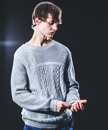 5351 POUR LES HOMMES | コンビネーション クルーネックニット(ニット/セーター)