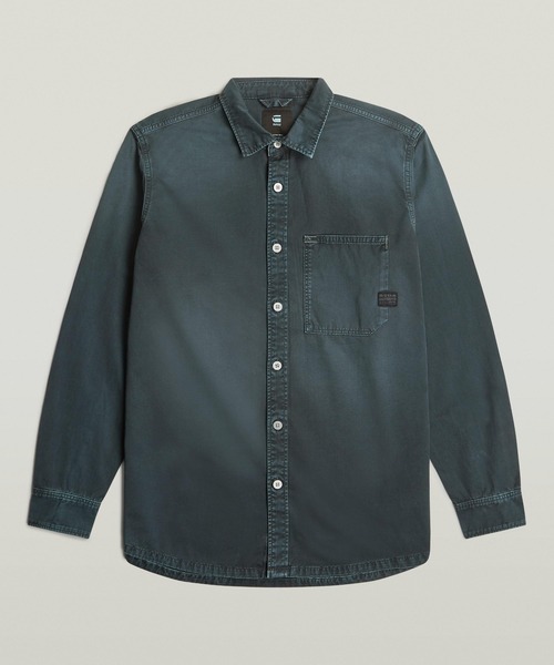 G-STAR(ジースター)の「REGULAR ONE-POCKET SHIRT/ヴィンテージライクウォッシュド加工ミリタリーディテールワンポケットレギュラーシャツ(シャツ/ブラウス・メンズ・ブルー系その他・SMALL/MEDIUM/LARGE/X-LARGE/X-SMALL)」の1枚目の写真