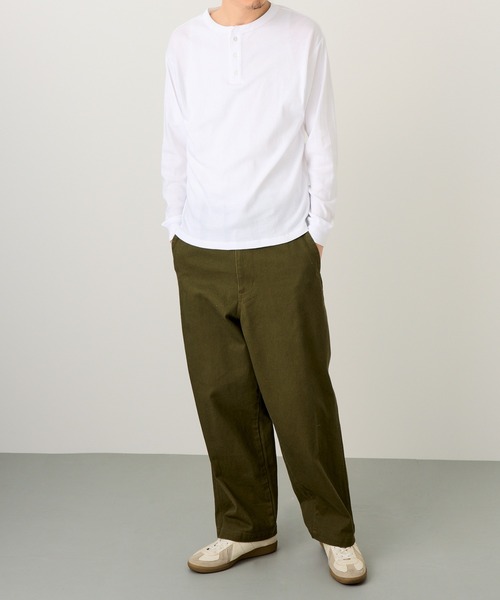MILLER(ミラー)の「【Robert P. Miller】パネルリブ ヘンリーネックT CASUAL FIT 143C(Tシャツ/カットソー・メンズ・ブラック/ホワイト/ブラック系その他2/グレー・LL/M/L)」の8枚目の写真