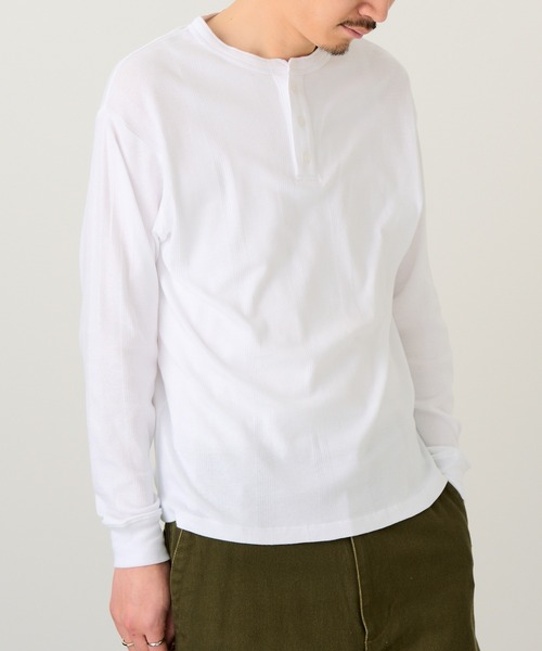 MILLER(ミラー)の「【Robert P. Miller】パネルリブ ヘンリーネックT CASUAL FIT 143C(Tシャツ/カットソー・メンズ・ブラック/ホワイト/ブラック系その他2/グレー・LL/M/L)」の6枚目の写真