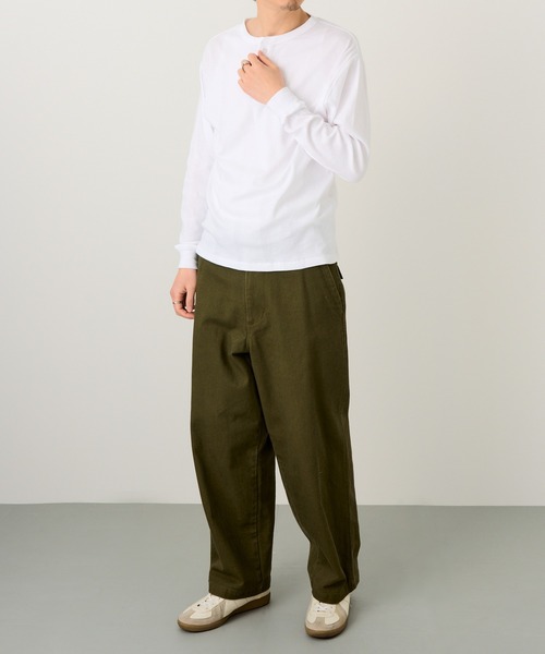 MILLER(ミラー)の「【Robert P. Miller】パネルリブ ヘンリーネックT CASUAL FIT 143C(Tシャツ/カットソー・メンズ・ブラック/ホワイト/ブラック系その他2/グレー・LL/M/L)」の9枚目の写真