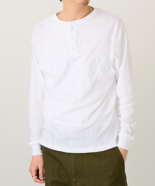 MILLER(ミラー)の「【Robert P. Miller】パネルリブ ヘンリーネックT CASUAL FIT 143C(Tシャツ/カットソー・メンズ・ブラック/ホワイト/ブラック系その他2/グレー・LL/M/L)」の5枚目の写真