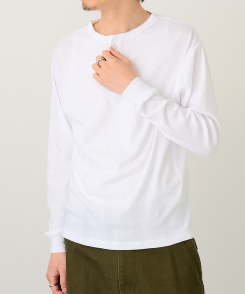 MILLER(ミラー)の「【Robert P. Miller】パネルリブ ヘンリーネックT CASUAL FIT 143C(Tシャツ/カットソー・メンズ・ブラック/ホワイト/ブラック系その他2/グレー・LL/M/L)」の7枚目の写真
