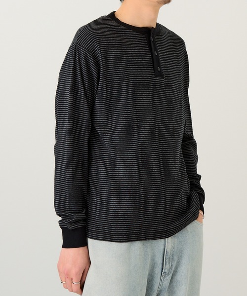 MILLER(ミラー)の「【Robert P. Miller】パネルリブ ヘンリーネックT CASUAL FIT 143C(Tシャツ/カットソー・メンズ・ブラック/ホワイト/ブラック系その他2/グレー・LL/M/L)」の15枚目の写真