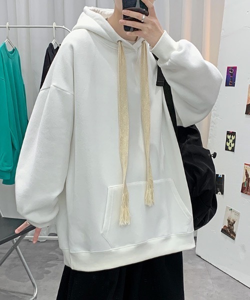 SHEPP（シープ）の「オーバーシルエット ビッグフーディ（パーカー・メンズ・グレー/アイボリー/ブラック/ホワイト・M/L）」の6枚目の写真