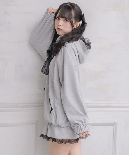 ROJITA（ロジータ）の「リボンデザインフーディーセットアップ（セットアップ・レディース・ブラック/グレー/ホワイト・FREE）」の11枚目の写真