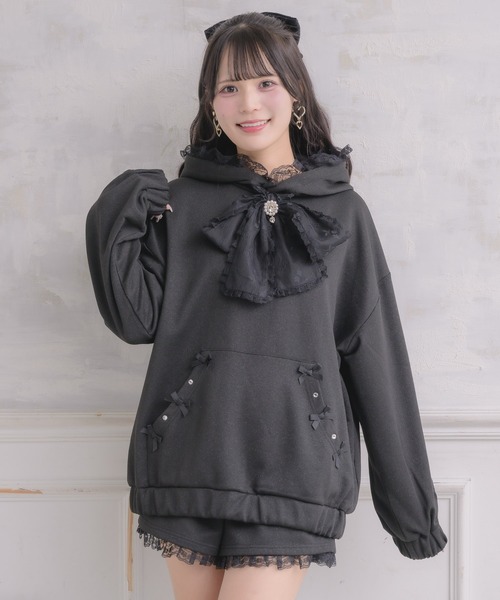 ROJITA（ロジータ）の「リボンデザインフーディーセットアップ（セットアップ・レディース・ブラック/グレー/ホワイト・FREE）」の14枚目の写真