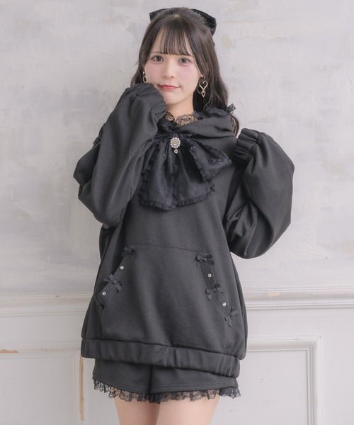 ROJITA（ロジータ）の「リボンデザインフーディーセットアップ（セットアップ・レディース・ブラック/グレー/ホワイト・FREE）」の15枚目の写真