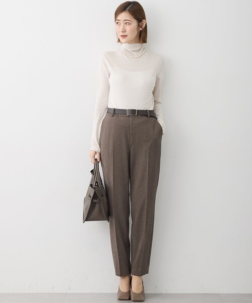 23区(ニジュウサンク)の「【洗える】フランネル2WAY テーパード パンツ(その他パンツ・レディース・ダークブラウン系3/ブラック系/ブラック系3・36/38/40)」の8枚目の写真