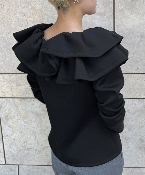 JENNE(ジェンヌ)の「日本製ギャザーフリルトレーナー(その他トップス・レディース・ブラック/ホワイト・LARGE/MEDIUM/SMALL)」の19枚目の写真